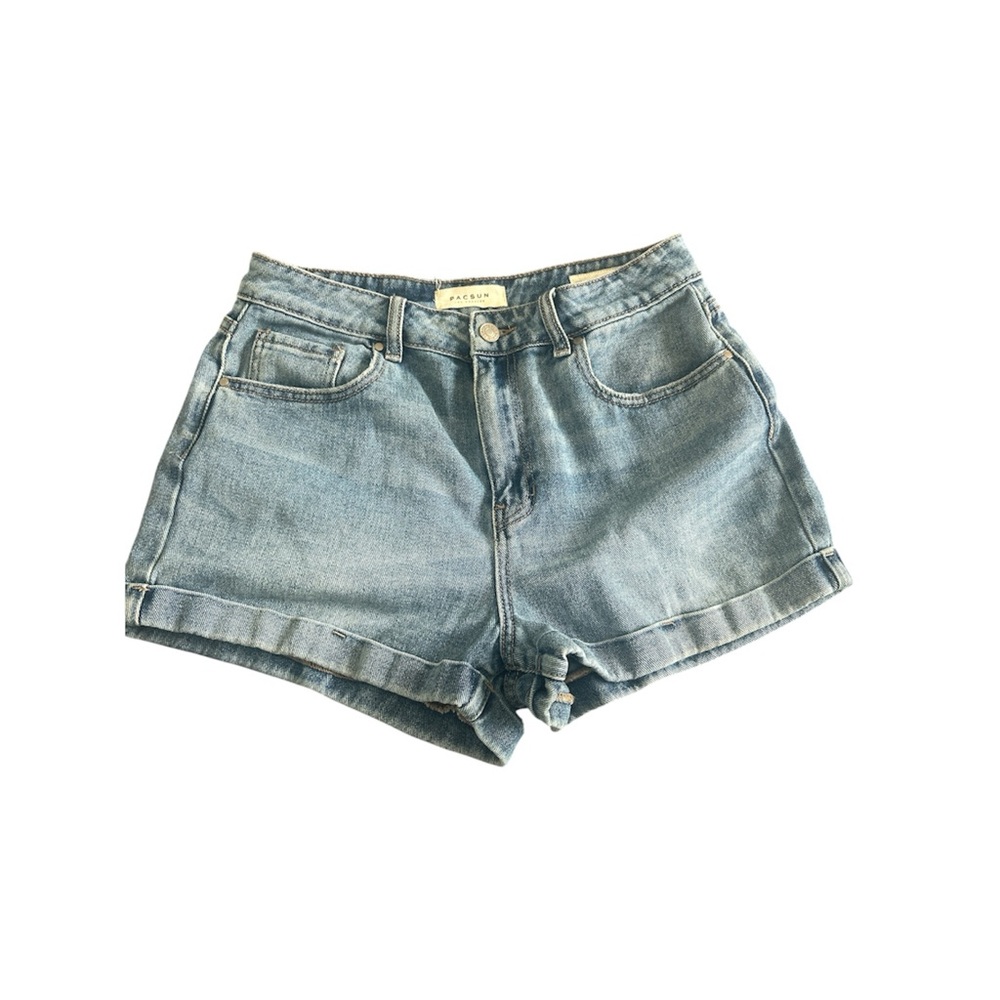 PacSun Blue Mom Jean Shorts High-Waisted Cut-Off